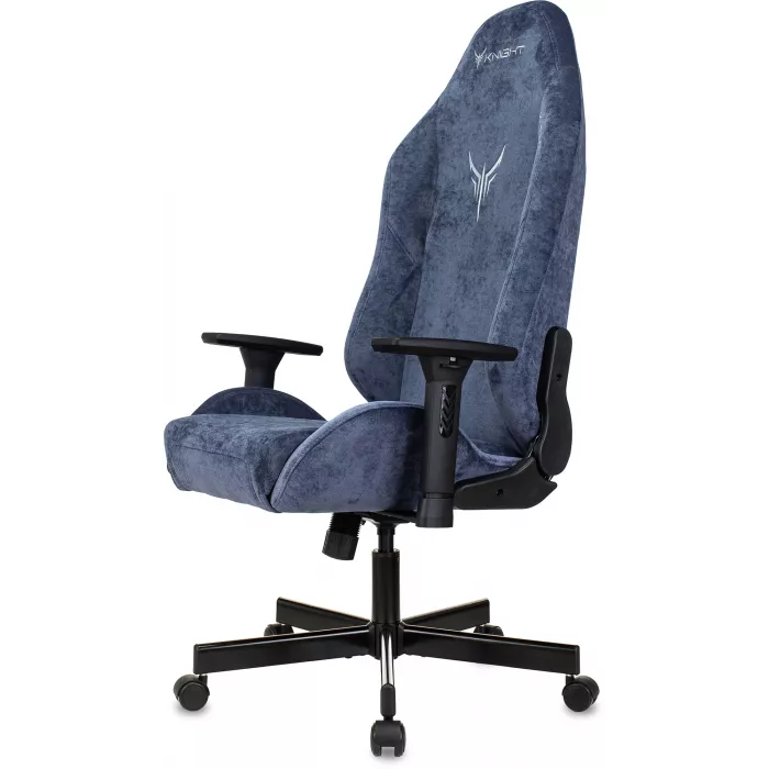 Кресло игровое Knight N1 Fabric синий Light-27 с подголов. крестов. металл