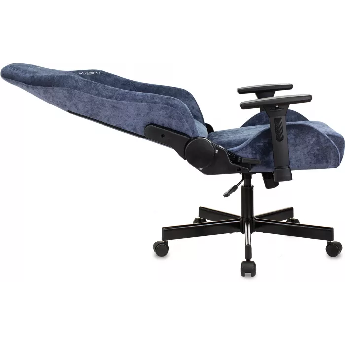 Кресло игровое Knight N1 Fabric синий Light-27 с подголов. крестов. металл