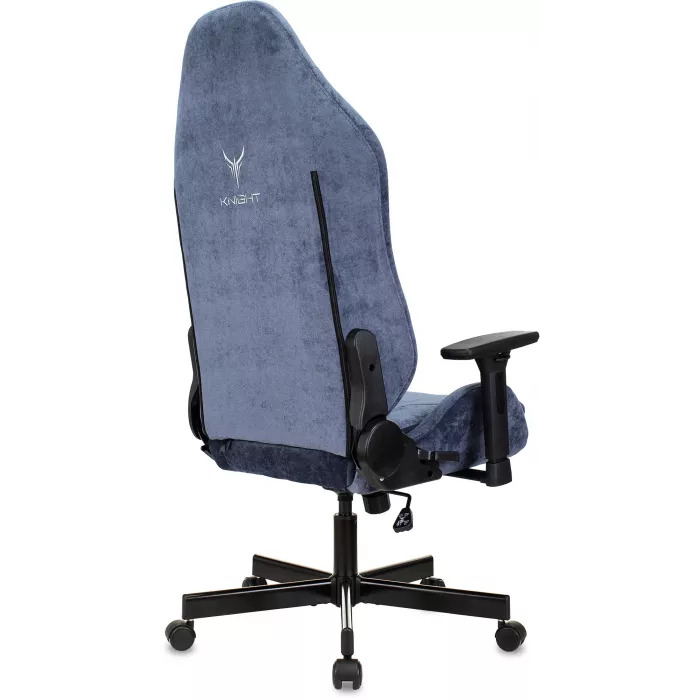 Кресло игровое Knight N1 Fabric синий Light-27 с подголов. крестов. металл