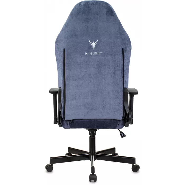 Кресло игровое Knight N1 Fabric синий Light-27 с подголов. крестов. металл