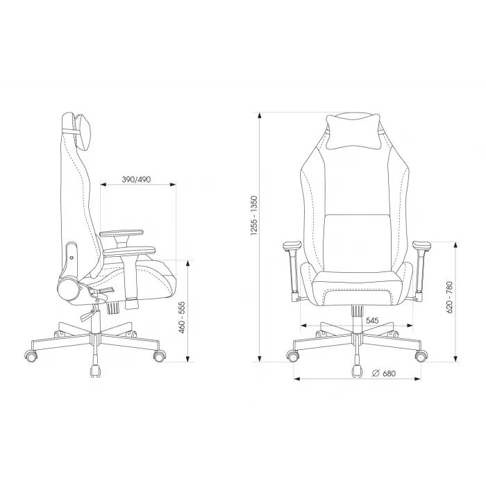 Кресло игровое Knight N1 Fabric синий Light-27 с подголов. крестов. металл