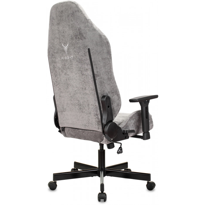 Кресло игровое Knight N1 Fabric серый Light-19 с подголов. крестов. металл