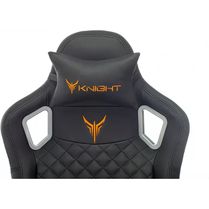 Кресло игровое Knight TITAN черный ромбик экокожа с подголов. крестов. металл