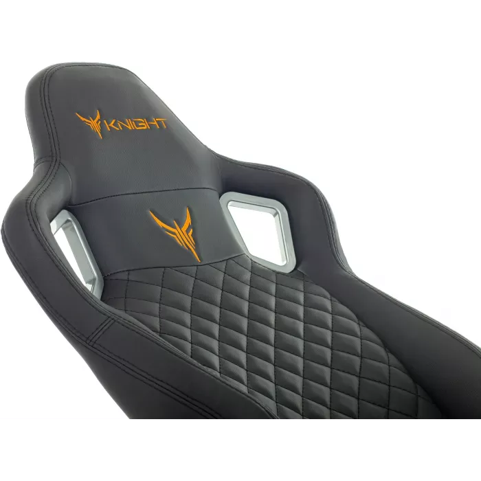 Кресло игровое Knight TITAN черный ромбик экокожа с подголов. крестов. металл