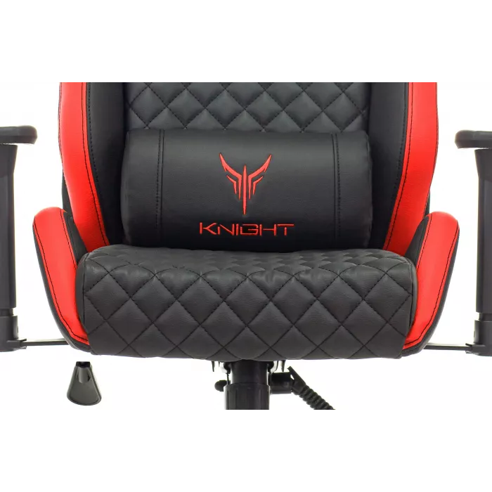 Кресло игровое Knight Outrider черный/красный ромбик экокожа с подголов. крестов. металл