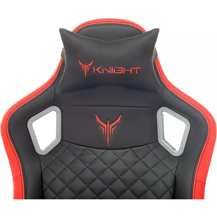 Кресло игровое Knight Outrider черный/красный ромбик экокожа с подголов. крестов. металл