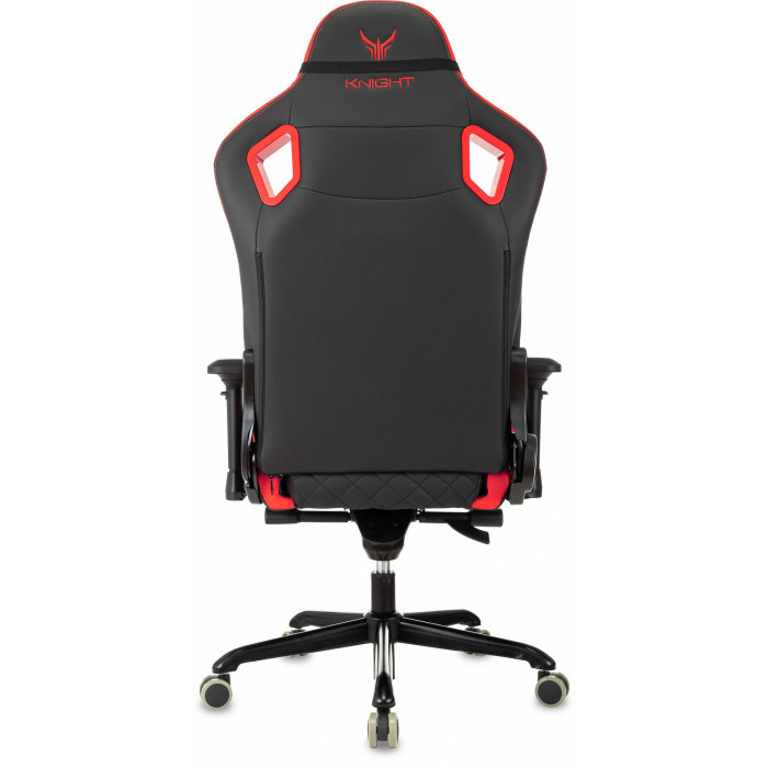 Кресло игровое Knight Titan черный/красный ромбик экокожа с подголов. крестов. металл