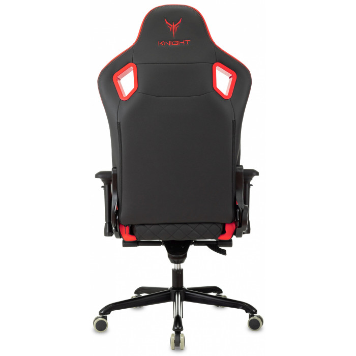 Кресло игровое Knight Titan черный/красный ромбик экокожа с подголов. крестов. металл