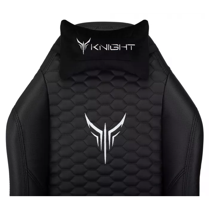 Кресло игровое Knight Neon черный соты экокожа с подголов. крестов. металл