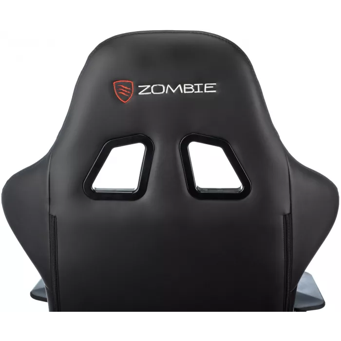 Кресло игровое Zombie Game Penta черный/красный экокожа с подголов. крестов. пластик