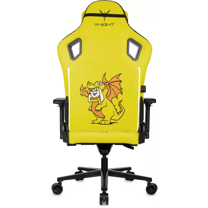 Кресло игровое Knight Craft Dragon желтый экокожа с подголов. крестов. металл
