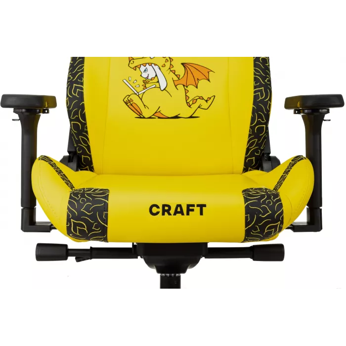 Кресло игровое Knight Craft Dragon желтый экокожа с подголов. крестов. металл
