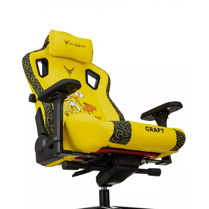 Кресло игровое Knight Craft Dragon желтый экокожа с подголов. крестов. металл