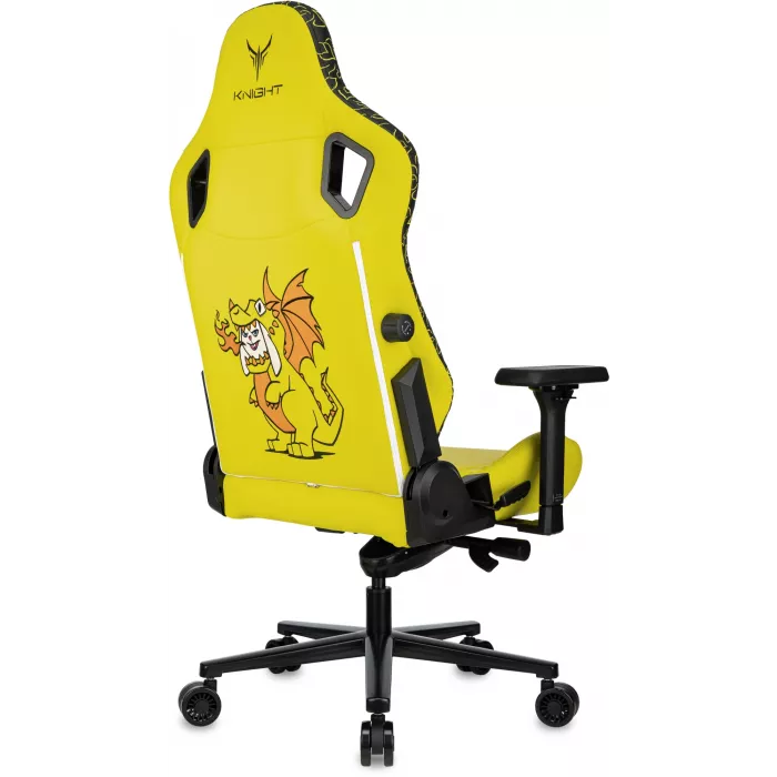 Кресло игровое Knight Craft Dragon желтый экокожа с подголов. крестов. металл