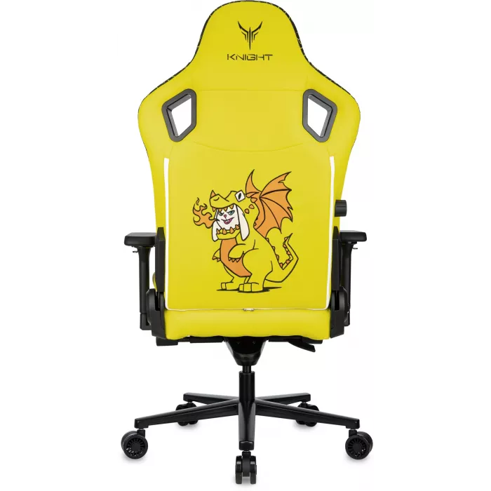 Кресло игровое Knight Craft Dragon желтый экокожа с подголов. крестов. металл