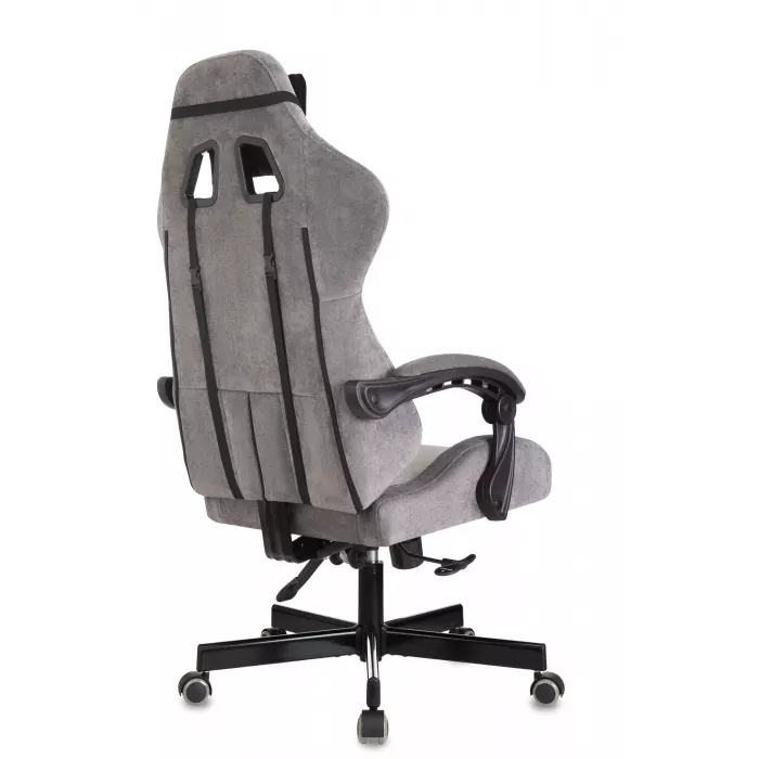 Кресло игровое Knight Terminator серый Light-19 с подголов. крестов. металл