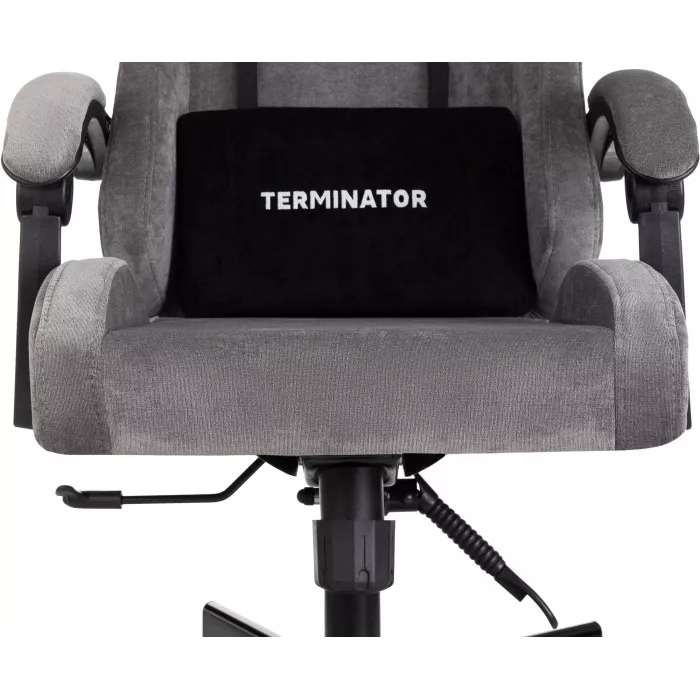 Кресло игровое Knight Terminator серый Light-19 с подголов. крестов. металл