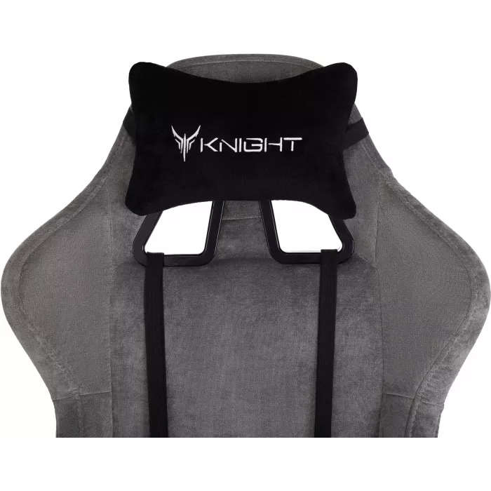 Кресло игровое Knight Terminator серый Light-19 с подголов. крестов. металл