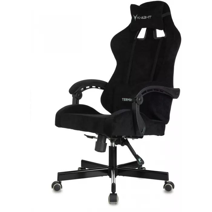 Кресло игровое Knight Terminator черный Light-20 с подголов. крестов. металл