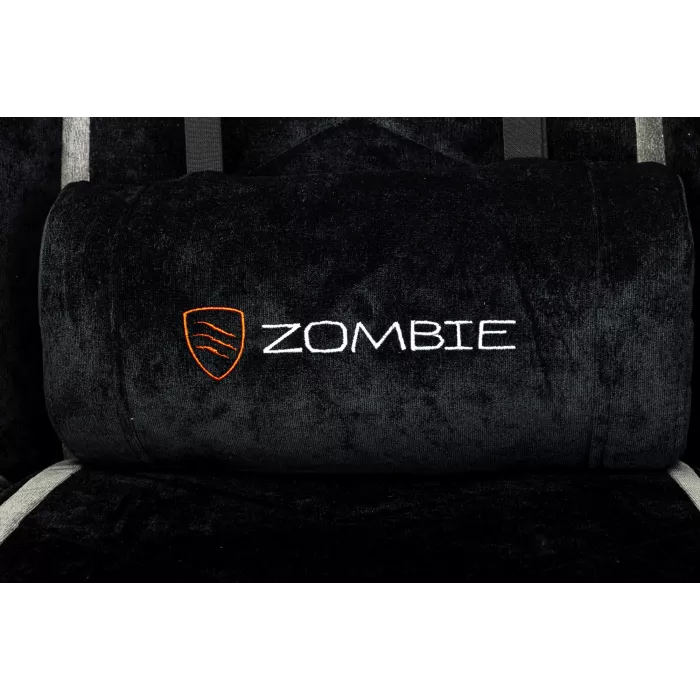 Кресло игровое Zombie Drift/F черный/серый крестов. пластик подст.для ног