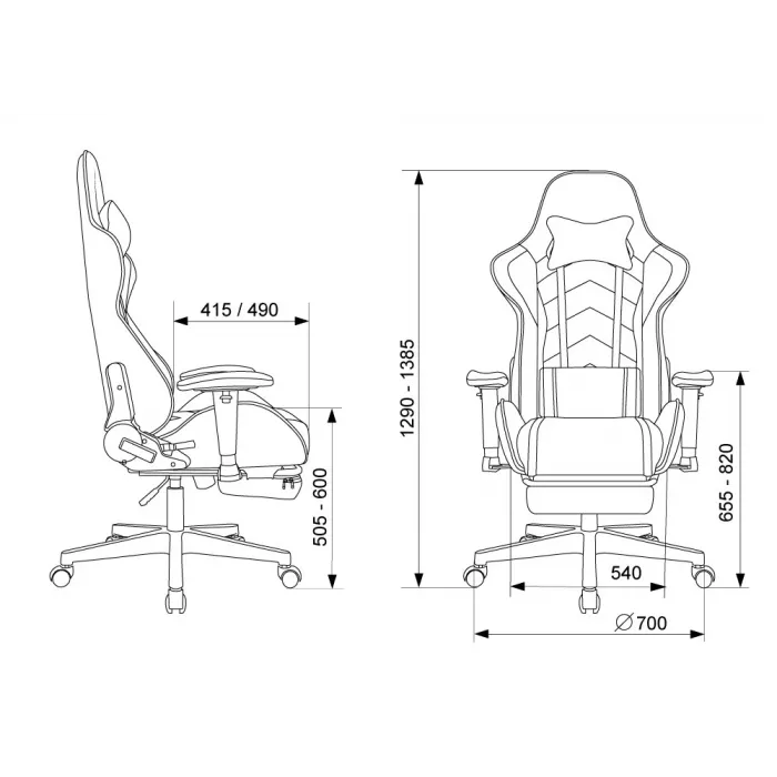 Кресло игровое Zombie Drift/F черный/серый крестов. пластик подст.для ног