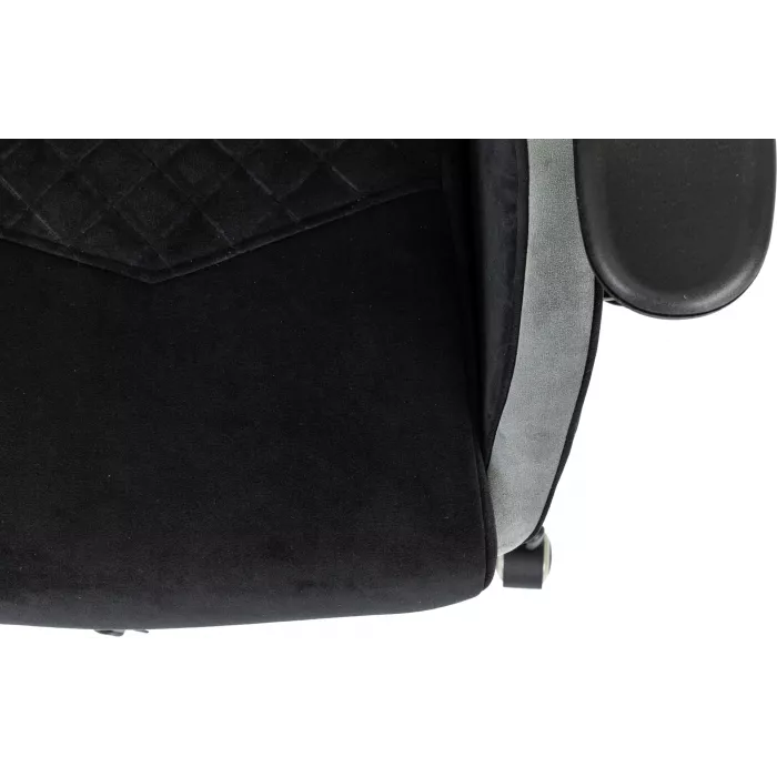 Кресло игровое Knight Regal Fabric черный/серый искусственная замша с подголов. крестов. металл