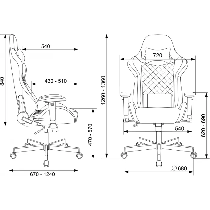 Кресло игровое Knight Regal Fabric светло-серый/серый искусственная замша с подголов. крестов. металл