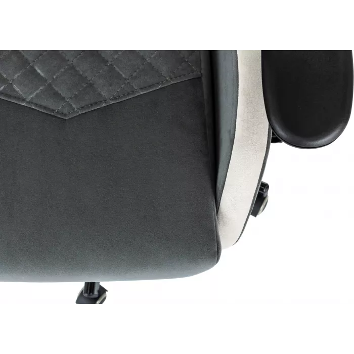 Кресло игровое Knight Regal Fabric серый/светло-серый искусственная замша с подголов. крестов. металл