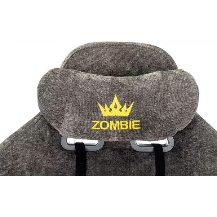 Кресло игровое Zombie 51 серый Light-19 с подголов. крестов. пластик