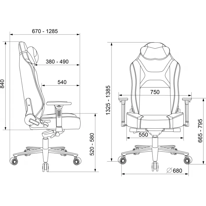Кресло игровое A4Tech Bloody GC-680 серый/черный искусственная замша с подголов. крестов. металл