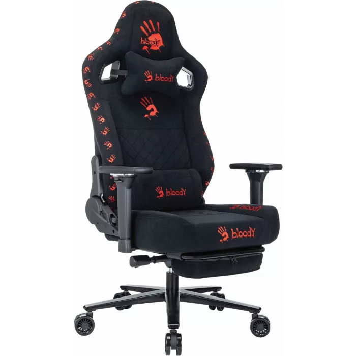 Кресло игровое A4Tech Bloody GC-670 черный искусственная замша с подголов. крестов. металл подст.для ног