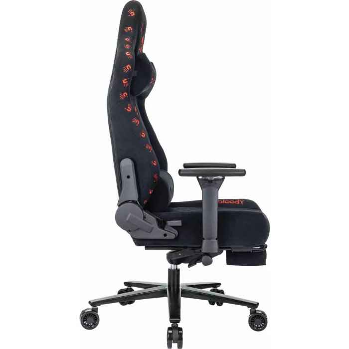 Кресло игровое A4Tech Bloody GC-670 черный искусственная замша с подголов. крестов. металл подст.для ног