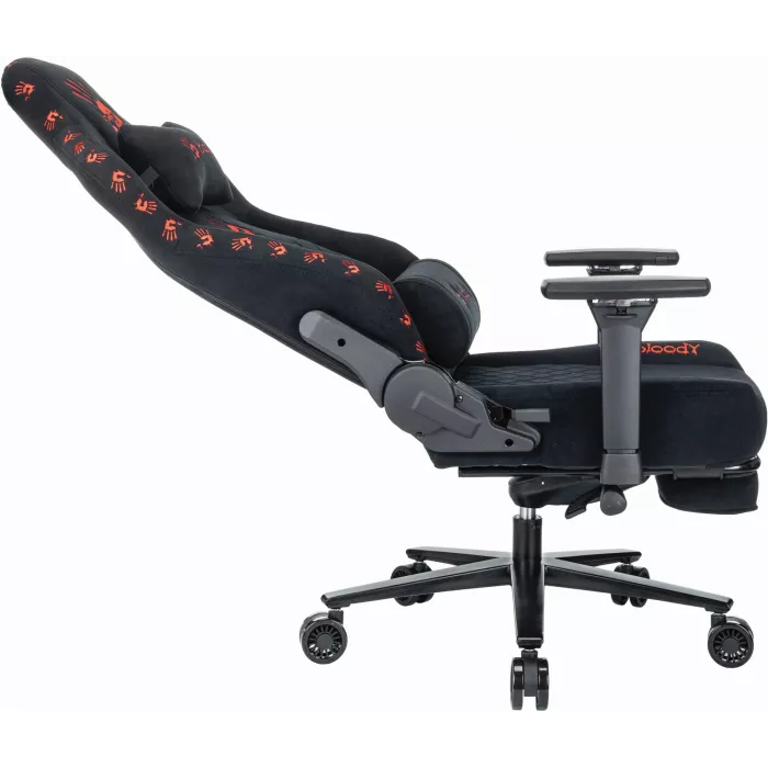 Кресло игровое A4Tech Bloody GC-670 черный искусственная замша с подголов. крестов. металл подст.для ног