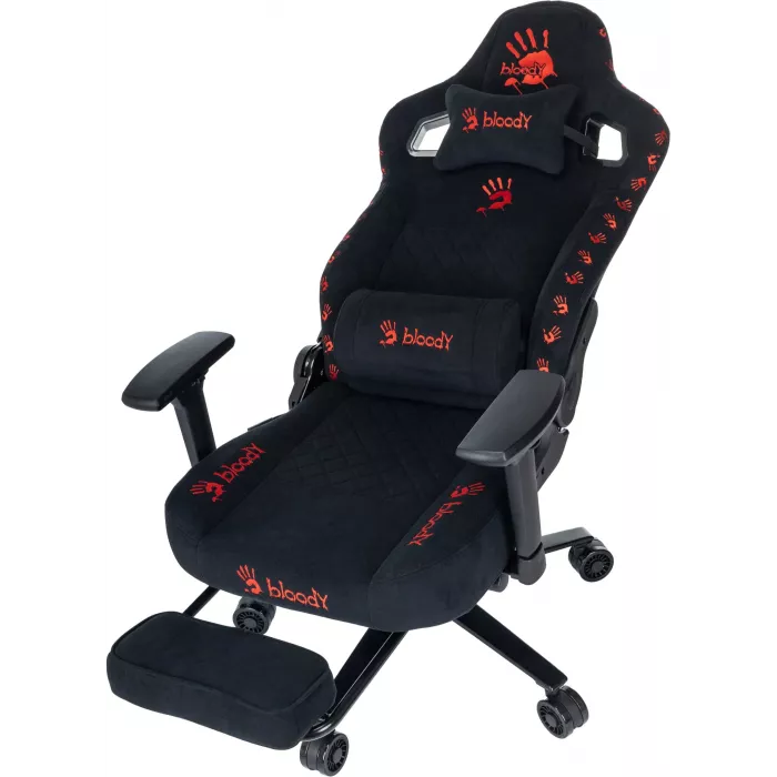 Кресло игровое A4Tech Bloody GC-670 черный искусственная замша с подголов. крестов. металл подст.для ног