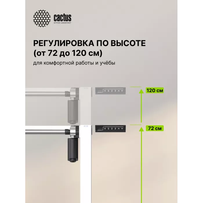 Подстолье Cactus CS-EDF электропривод каркас белый 140x72x60см (CS-EDF-WT)