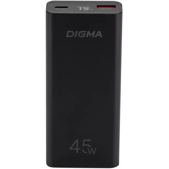 Мобильный аккумулятор Digma DGPF10E 10000mAh QC3.0/PD3.0 45W 4.5A USB-A/USB-C черный (DGPF10E45ABK)