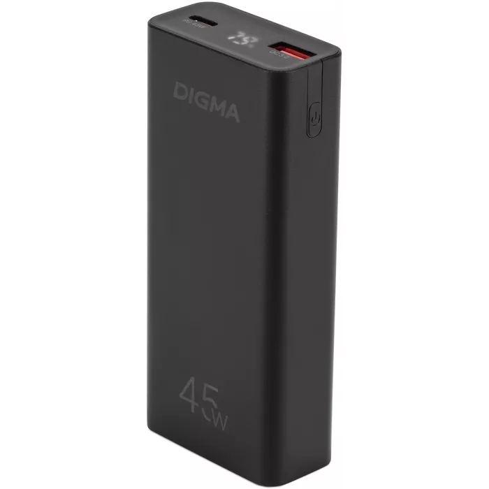Мобильный аккумулятор Digma DGPF10E 10000mAh QC3.0/PD3.0 45W 4.5A USB-A/USB-C черный (DGPF10E45ABK)