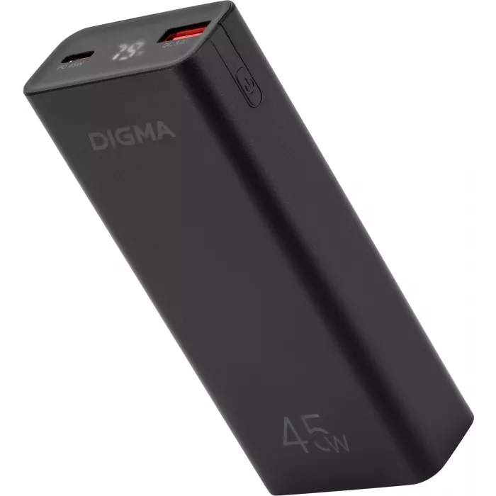 Мобильный аккумулятор Digma DGPF10E 10000mAh QC3.0/PD3.0 45W 4.5A USB-A/USB-C черный (DGPF10E45ABK)