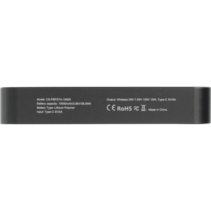 Мобильный аккумулятор Cactus CS-PBFSTA-10000 10000mAh 22.5W 4.5A USB-C беспров.зар. серый