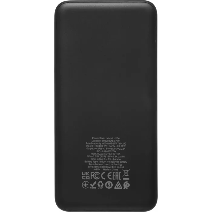 Мобильный аккумулятор Hoco J154 10000mAh QC3.0/PD3.0 22.5W 3A 2xUSB-A/USB-C черный (60747)