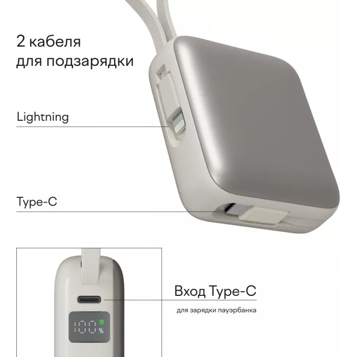 Мобильный аккумулятор Magssory PBN005 10000mAh 22.5W 3A USB-C титановый