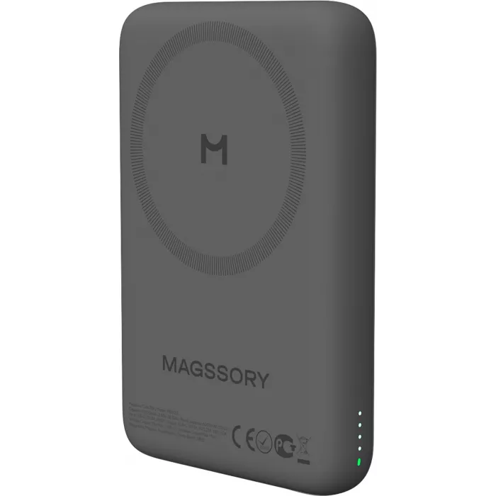 Мобильный аккумулятор Magssory PBN013m 10000mAh QC/PD 15W 3A USB-C беспров.зар. серый