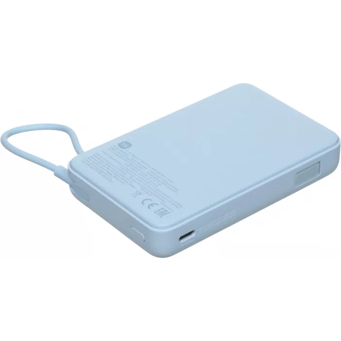 Мобильный аккумулятор Xiaomi Magnetic BHR08PCGL 10000mAh QC3.0/PD3.0 33W 3A USB-C беспров.зар. голубой