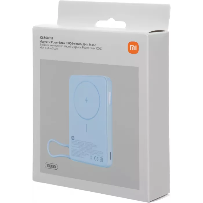 Мобильный аккумулятор Xiaomi Magnetic BHR08PCGL 10000mAh QC3.0/PD3.0 33W 3A USB-C беспров.зар. голубой