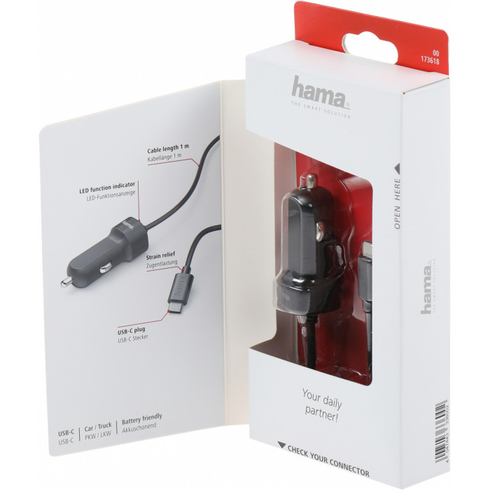 Автомобильное зар./устр. Hama H-173618 15W 3A (PD) универсальное черный (00173618)