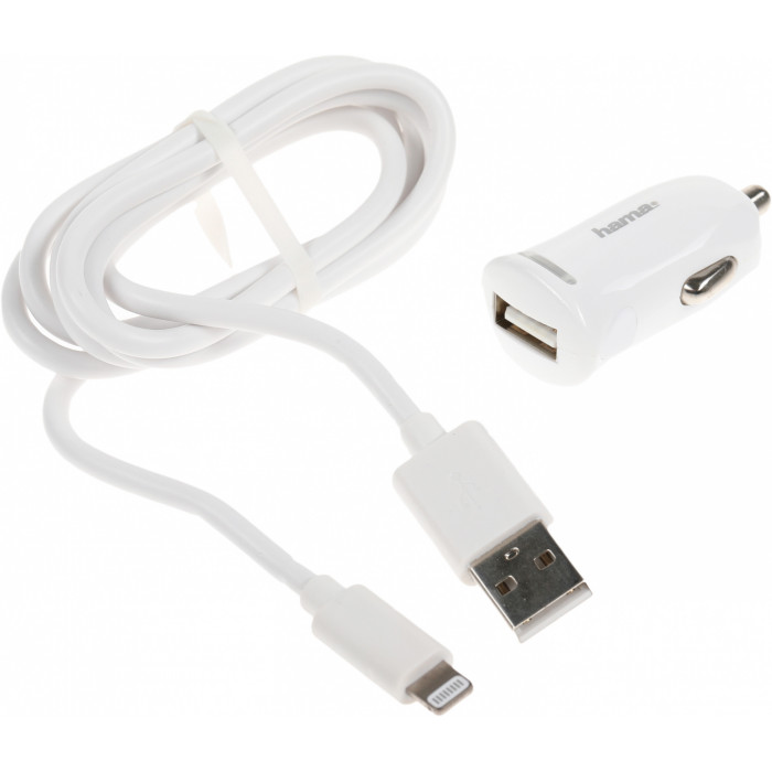 Автомобильное зар./устр. Hama H-183266 12W 2.4A USB для Apple белый (00183266)