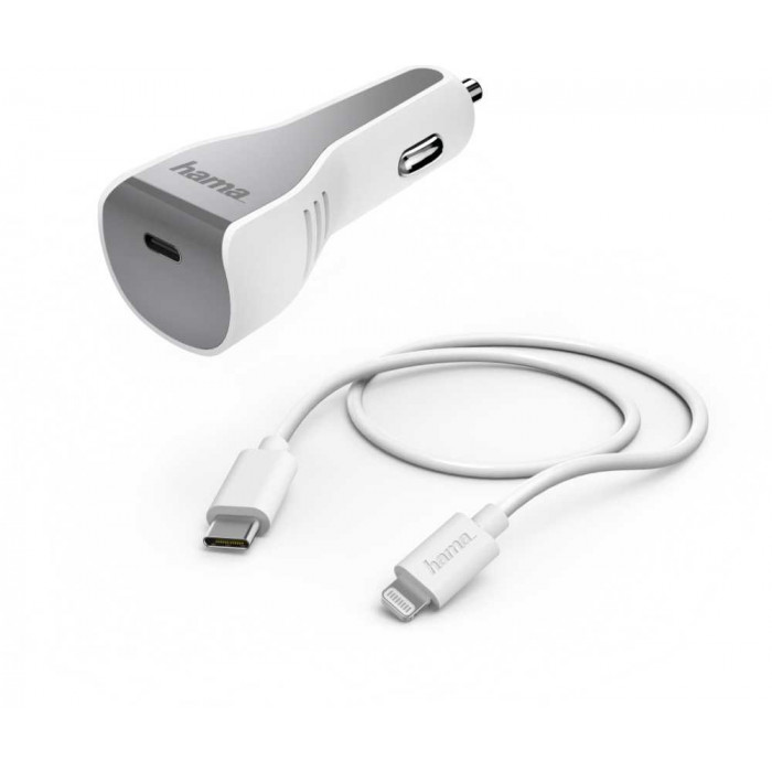 Автомобильное зар./устр. Hama H-183317 30W 3A (PD) USB Type-C для Apple белый (00183317)