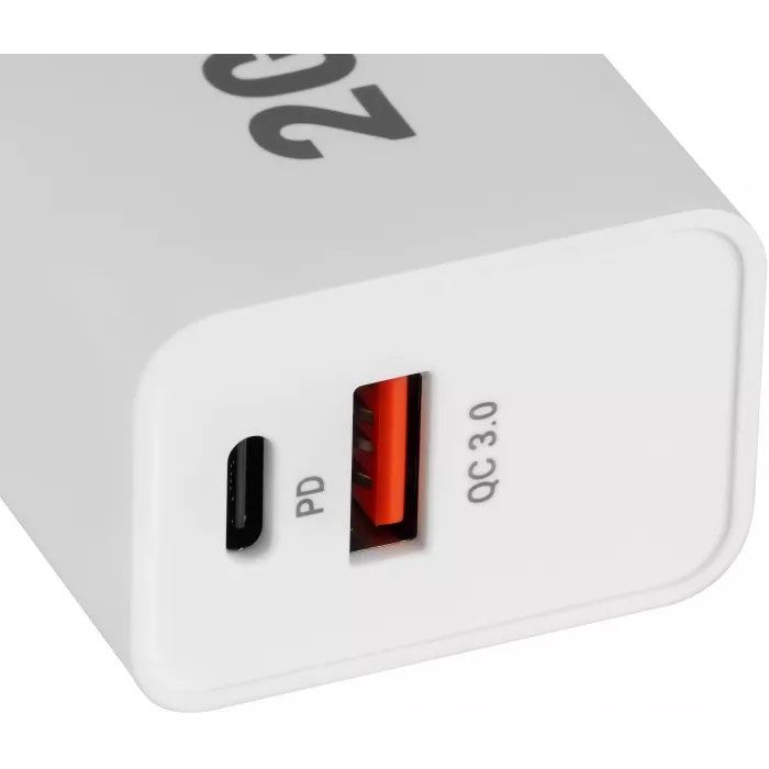 Сетевое зар./устр. Digma DGW2D 20W 3A+1A (PD+QC) USB-C/USB-A универсальное белый (DGW2D0F110WH)