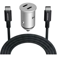 Автомобильное зар./устр. Magssory cch002 45W 3A+2.25A (PD+QC+AFC) USB Type-C универсальное темно-серый