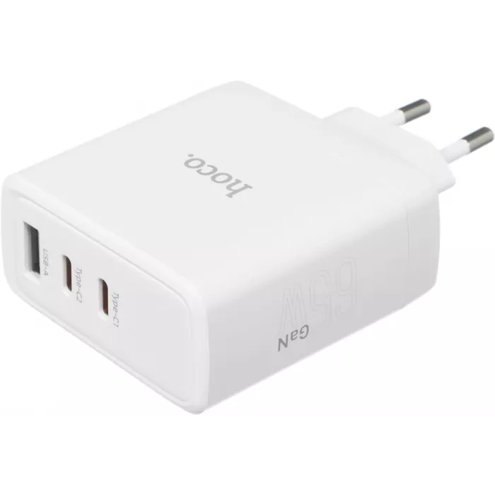 Сетевое зар./устр. Hoco N30 Glory 65W 3.25A+3A+1.5A (PD+QC) универсальное белый (84155)